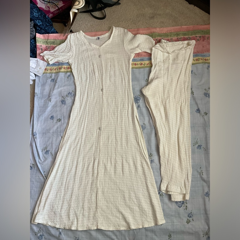 White Ribbed Salwar